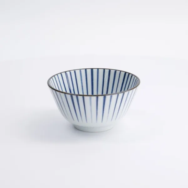 Natsu Tokusa Rice Bowl 12x6.4cm 300ml set da 6 ciotole in porcellana blu bianca