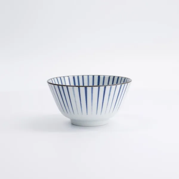 Natsu Tokusa Rice Bowl 12x6.4cm 300ml set da 6 ciotole in porcellana blu bianca