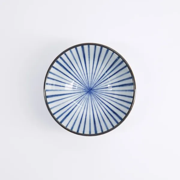 Natsu Tokusa Rice Bowl 12x6.4cm 300ml set da 6 ciotole in porcellana blu bianca