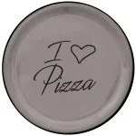Set of 2 Gray 32cm "I ❤ pizza" Pizza Plates by Arcucci