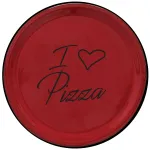Set of 2 Red 32cm "I ❤ pizza" Pizza Plates by Arcucci