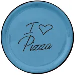 Set of 2 Blue 32cm "I ❤ pizza" Pizza Plates by Arcucci