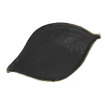 Large black ceramic tray with gold trim, 48x27cm, Foglie Oro by Arcucci