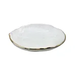 23cm White Ceramic Salad Bowl with Gold Trim by Arcucci