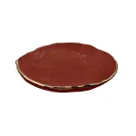 Insalatiera ceramica bordeaux filo oro 23cm Foglie Oro by Arcucci