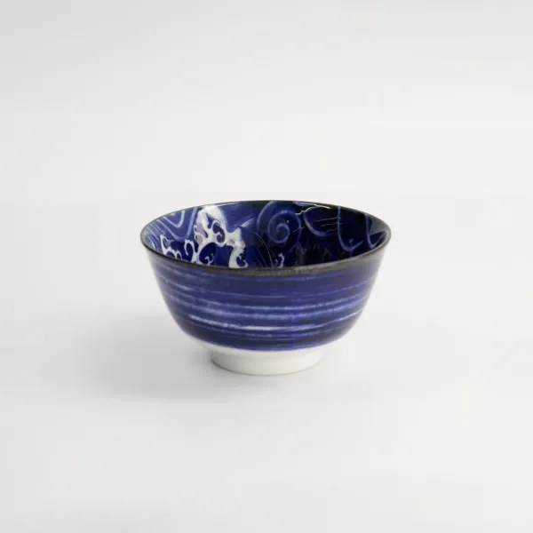 Japonism Carp Small Tayo Bowl 12.7x6.8cm 350ml set da 6 ciotole porcellana blu