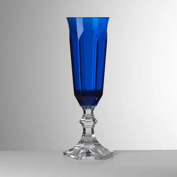 Set of 6 blue acrylic champagne flutes, Dolce Vita by Mario Luca Giusti