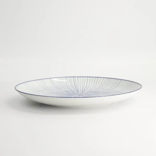 Nippon Blue Plate 25.7x3cm Lines set da 3 piatti tondi porcellana