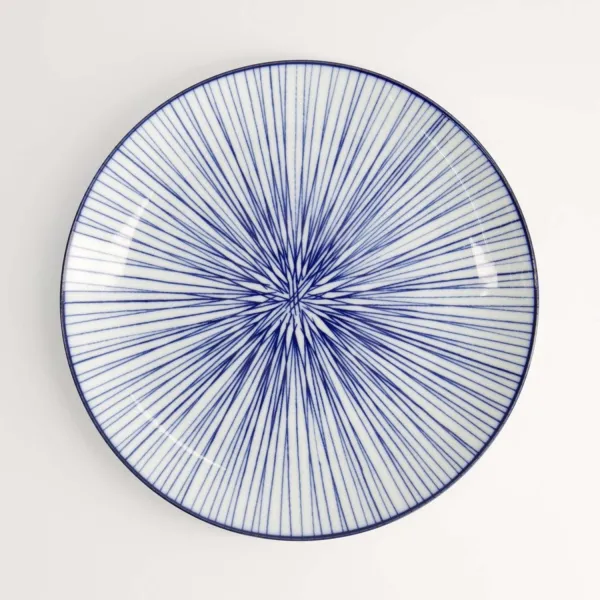 Nippon Blue Plate 20.6x2.2cm Lines set da 3 piatti tondi porcellana