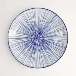 Nippon Blue Plate 20.6x2.2cm Lines set da 3 piatti tondi porcellana