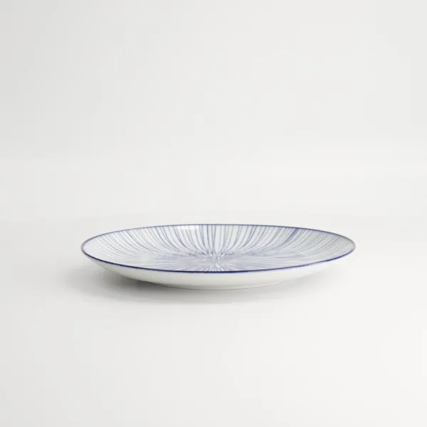 Nippon Blue Plate 20.6x2.2cm Lines set da 3 piatti tondi porcellana