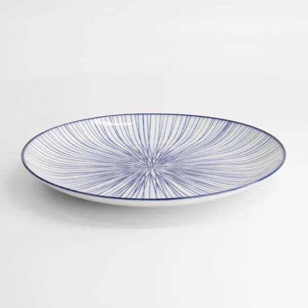Nippon Blue Plate 20.6x2.2cm Lines set da 3 piatti tondi porcellana