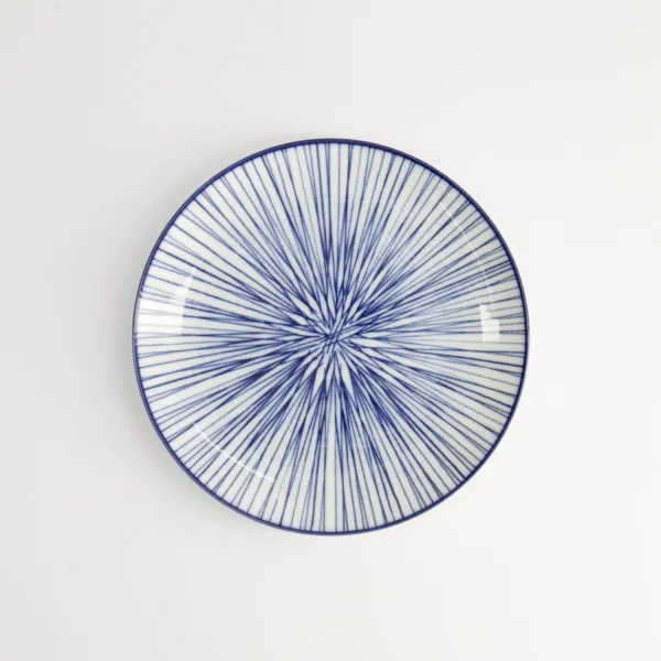 Nippon Blue Plate 16x2cm Lines set da 6 piatti tondi porcellana