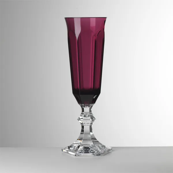 Set of 6 ruby-colored acrylic champagne flutes, Dolce Vita by Mario Luca Giusti