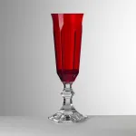Set of 6 red acrylic champagne flutes, Dolce Vita by Mario Luca Giusti