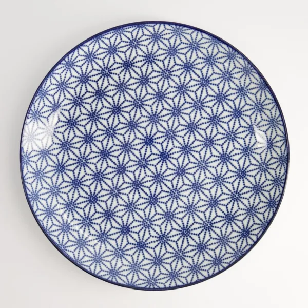 Nippon Blue Plate 25.7x3cm Star set da 3 piatti tondi porcellana