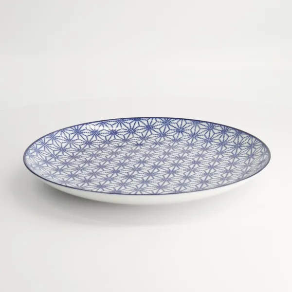 Nippon Blue Plate 25.7x3cm Star set da 3 piatti tondi porcellana