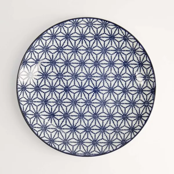 Nippon Blue Plate 20.6x2.2cm Star set da 3 piatti tondi porcellana