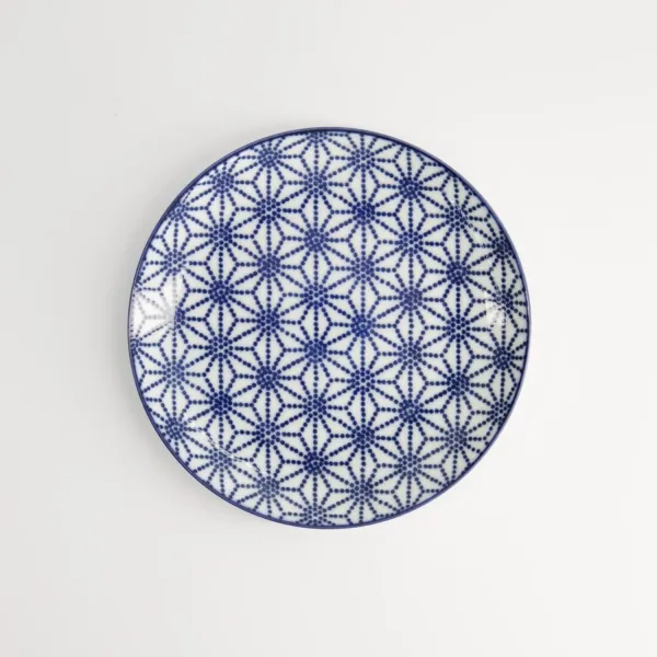 Nippon Blue Plate 16x2cm Star set da 6 piatti tondi piccoli porcellana