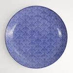 Nippon Blue Plate 25.7x3cm Dots set da 3 piatti tondi porcellana
