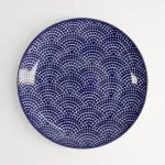 Nippon Blue Plate 20.6x2.2cm Dots set da 3 piatti tondi porcellana