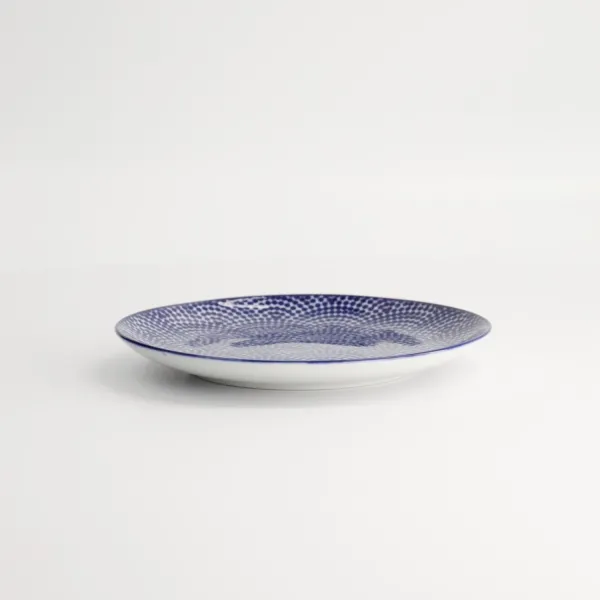 Nippon Blue Plate 20.6x2.2cm Dots set da 3 piatti tondi porcellana