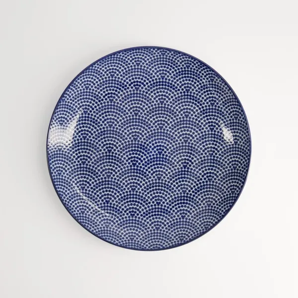 Nippon Blue Plate 16x2cm Dots set da 6 piatti tondi piccoli porcellana