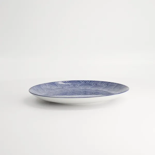 Nippon Blue Plate 16x2cm Dots set da 6 piatti tondi piccoli porcellana
