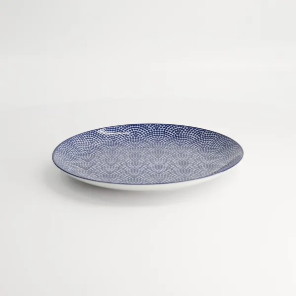 Nippon Blue Plate 16x2cm Dots set da 6 piatti tondi piccoli porcellana