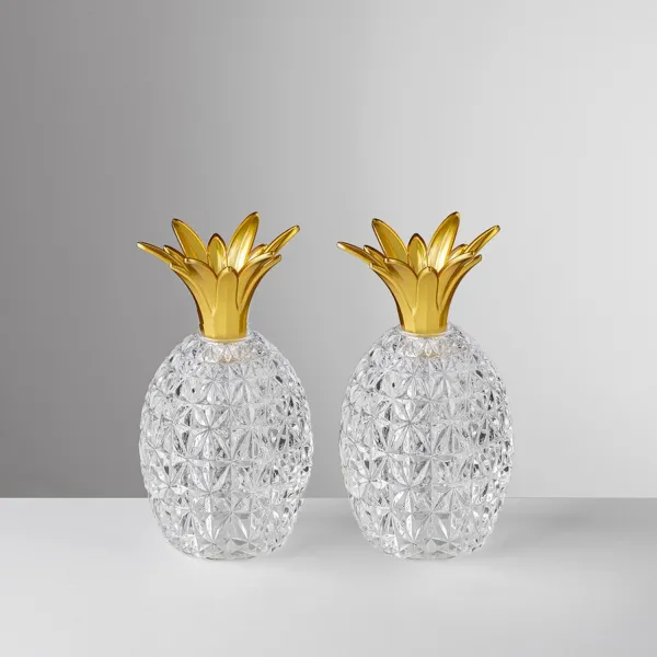 Transparent pineapple-shaped salt and pepper set by Caterina and Vittoria, from Mario Luca Giusti