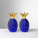 Caterina and Vittoria blue pineapple-shaped salt and pepper set by Mario Luca Giusti