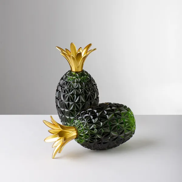 Caterina and Vittoria pineapple-shaped salt and green pepper set by Mario Luca Giusti