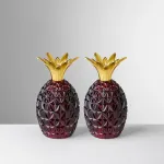 Caterina and Vittoria pineapple-shaped red salt and pepper set by Mario Luca Giusti