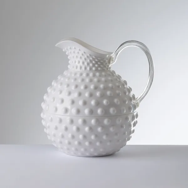 1.5-litre white acrylic Gene Krupa jug by Mario Luca Giusti