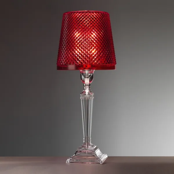 Cleopatra red acrylic table lamp by Mario Luca Giusti