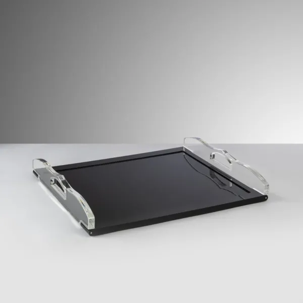 Black acrylic tray ‘Flag’ by Mario Luca Giusti