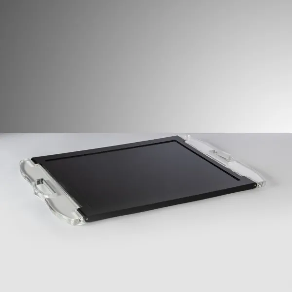 Black acrylic tray ‘Flag’ by Mario Luca Giusti