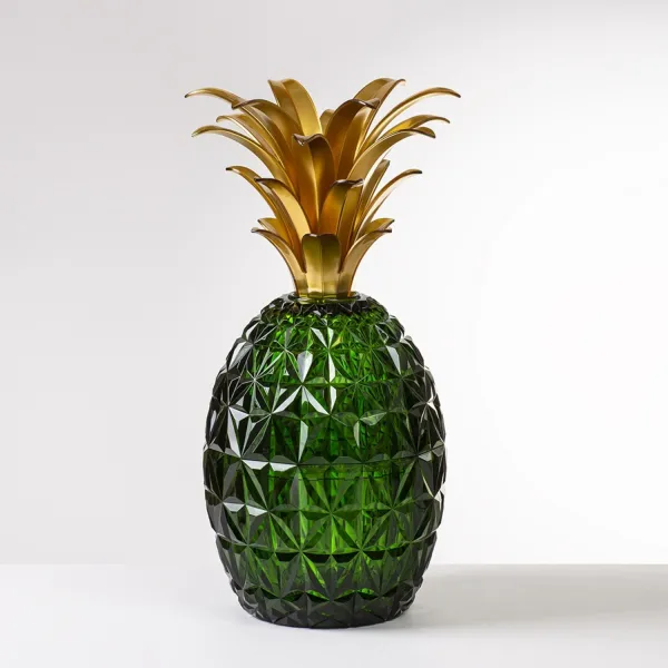 Melissa green pineapple-shaped ice cube tray with gold leaf detailing by Mario Luca Giusti