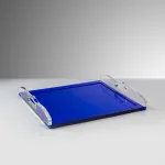 Blue acrylic tray ‘Flag’ by Mario Luca Giusti