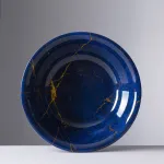 Set of 6 blue 19cm melamine soup plates, ‘Lapislazzulo’ by Mario Luca Giusti