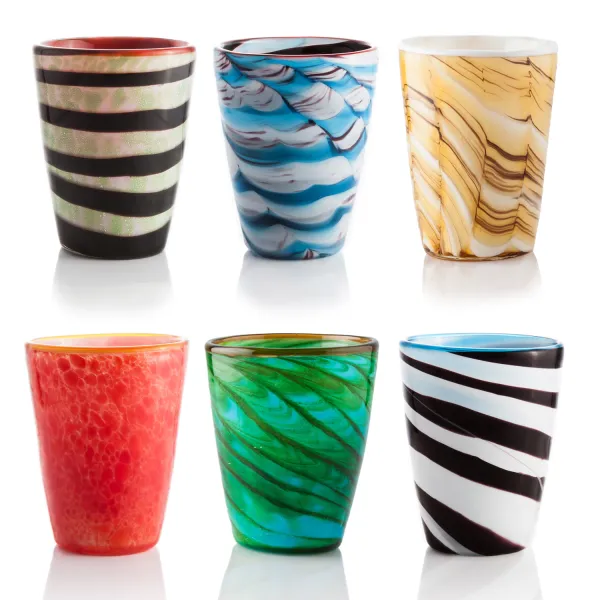 Mares Tumbler MIX1 New Set of 6 Handmade Coloured Glasses