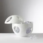 Sputnik white spherical ice bucket by Mario Luca Giusti