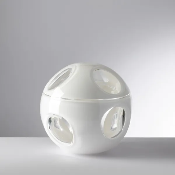 Sputnik white spherical ice bucket by Mario Luca Giusti