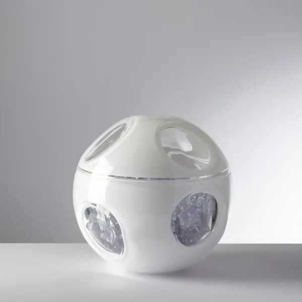 Sputnik white spherical ice bucket by Mario Luca Giusti
