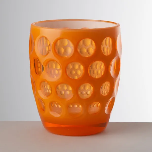 Set 6 bicchieri acqua arancio fluo in acrilico Lente by Mario Luca Giusti