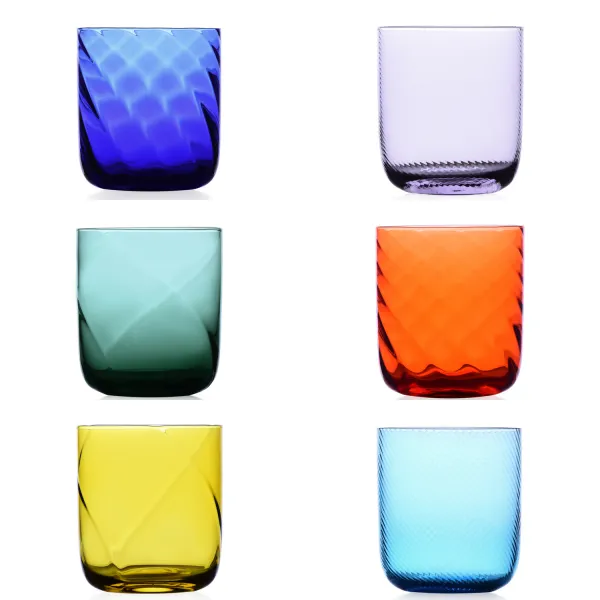 Riga' set 6 Bicchieri Tumbler in vetro Blu di Ichendorf