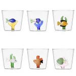 Marine Garden Set of 6 Glass Tumblers with Little Fish by Ichendorf
