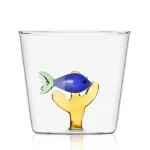 Blue Fish Amber Seaweed Marine Garden Set of 2 Glasses by Ichendorf