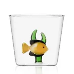 Yellow Fish Green Seaweed Marine Garden Set of 2 Glasses by Ichendorf