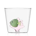 Green Fish Pink Seaweed Marine Garden Set of 2 Glasses by Ichendorf